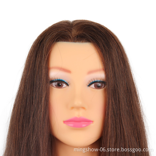 20 Inch 22 inch 26 inch brown color 100% human hair dummy training mannequin  head with shoulders